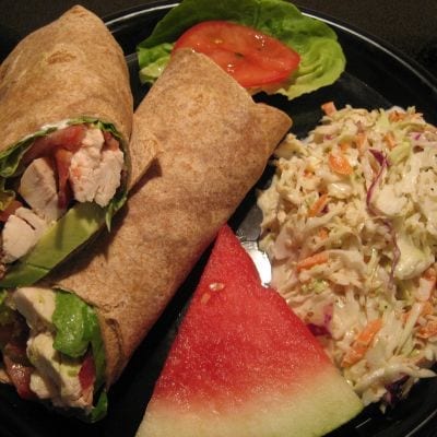 California Club Roll Ups With Sesame Slaw Recipe