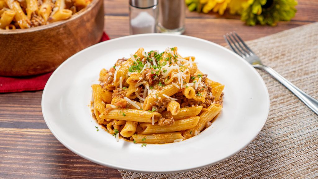 Penne Alla Vodka With Ground Beef