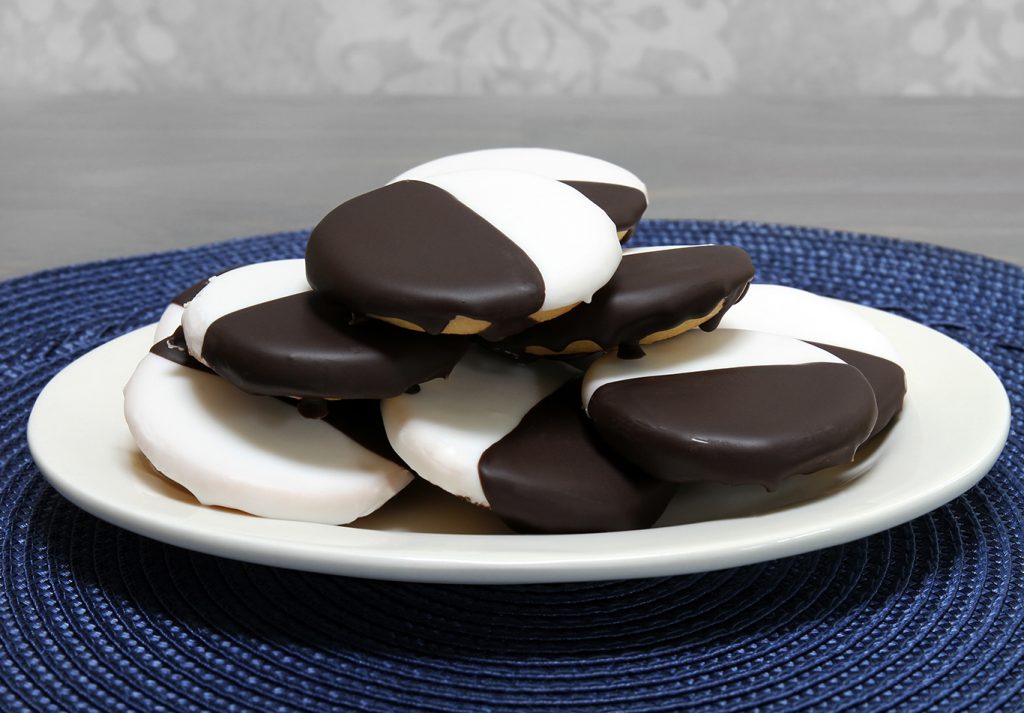 black and white cookies