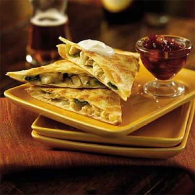 delicious jack quesadillas with cranberry salsa