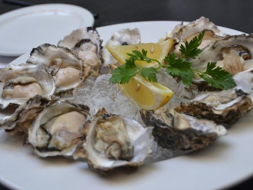 delicious oysters with chadonnay