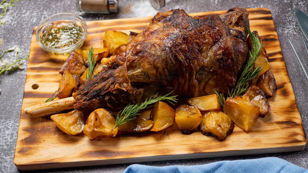 Roast Lamb With Mint Jelly