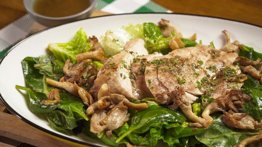 Warm Chicken Salad with Mustard Vinaigrette