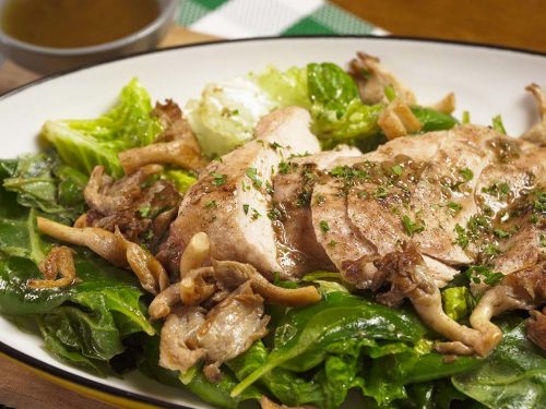 Warm Chicken Salad with Mustard Vinaigrette
