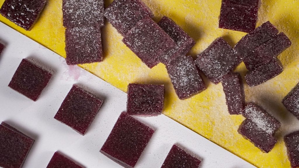 Homemade Sweet and Sour Gumdrops Recipe, homemade purple sour berries gummy candy gumdrops