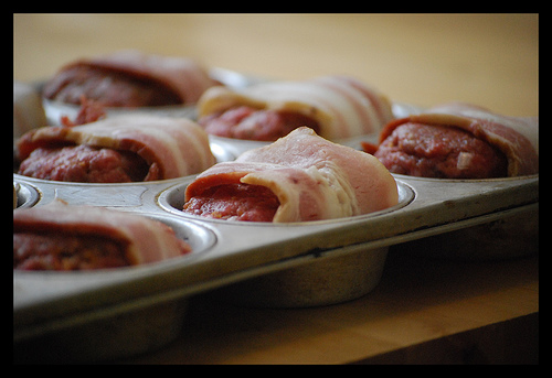 Mini Meatloaf Wrapped in Bacon
