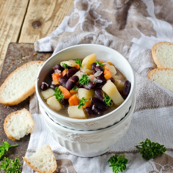 black bean potato stew