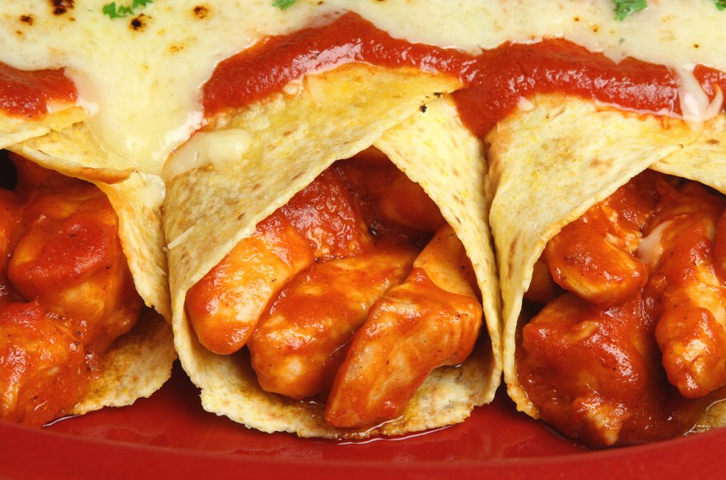 spicy buffalo chicken enchiladas