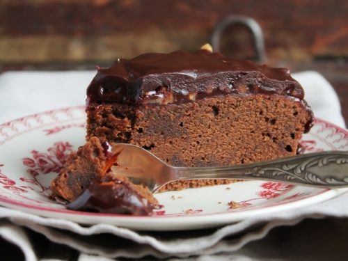homemade thick chocolate cake
