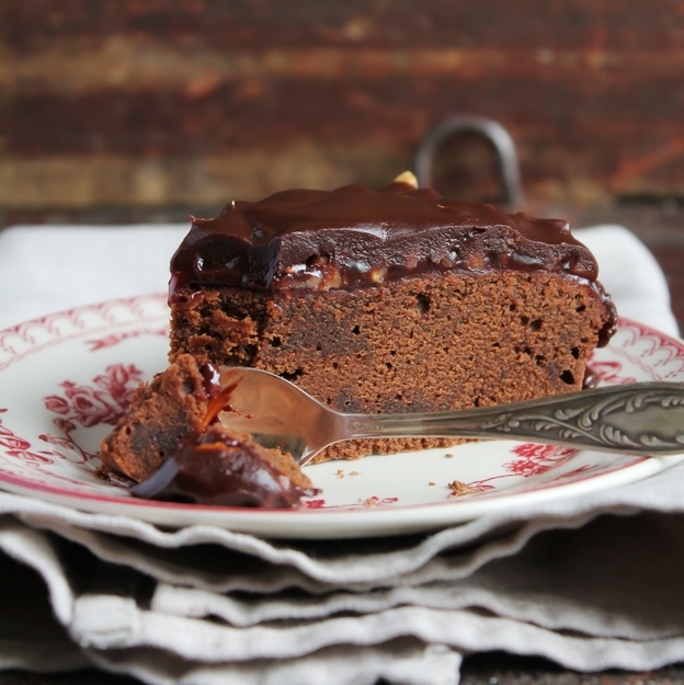 homemade thick chocolate cake