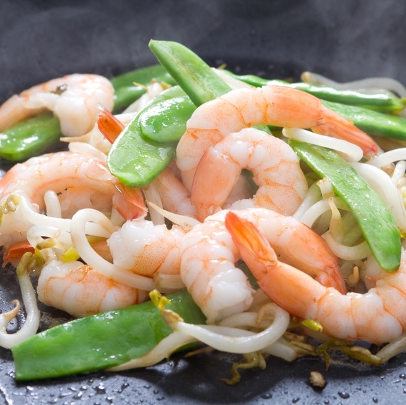 shrimp and pea pod stir fry