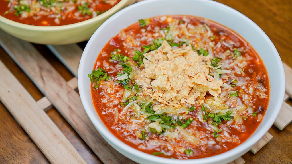 Copycat On The Border Tortilla Soup Recipe, homemade Mexican soup with tortilla chips