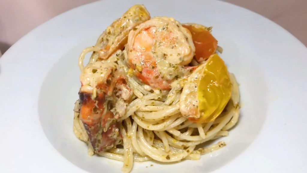 Creamy Pesto Shrimp Alfredo Recipe