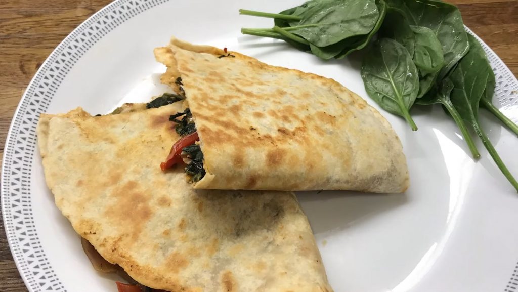 Crispy Mushroom, Spinach and Avocado Quesadillas Recipe