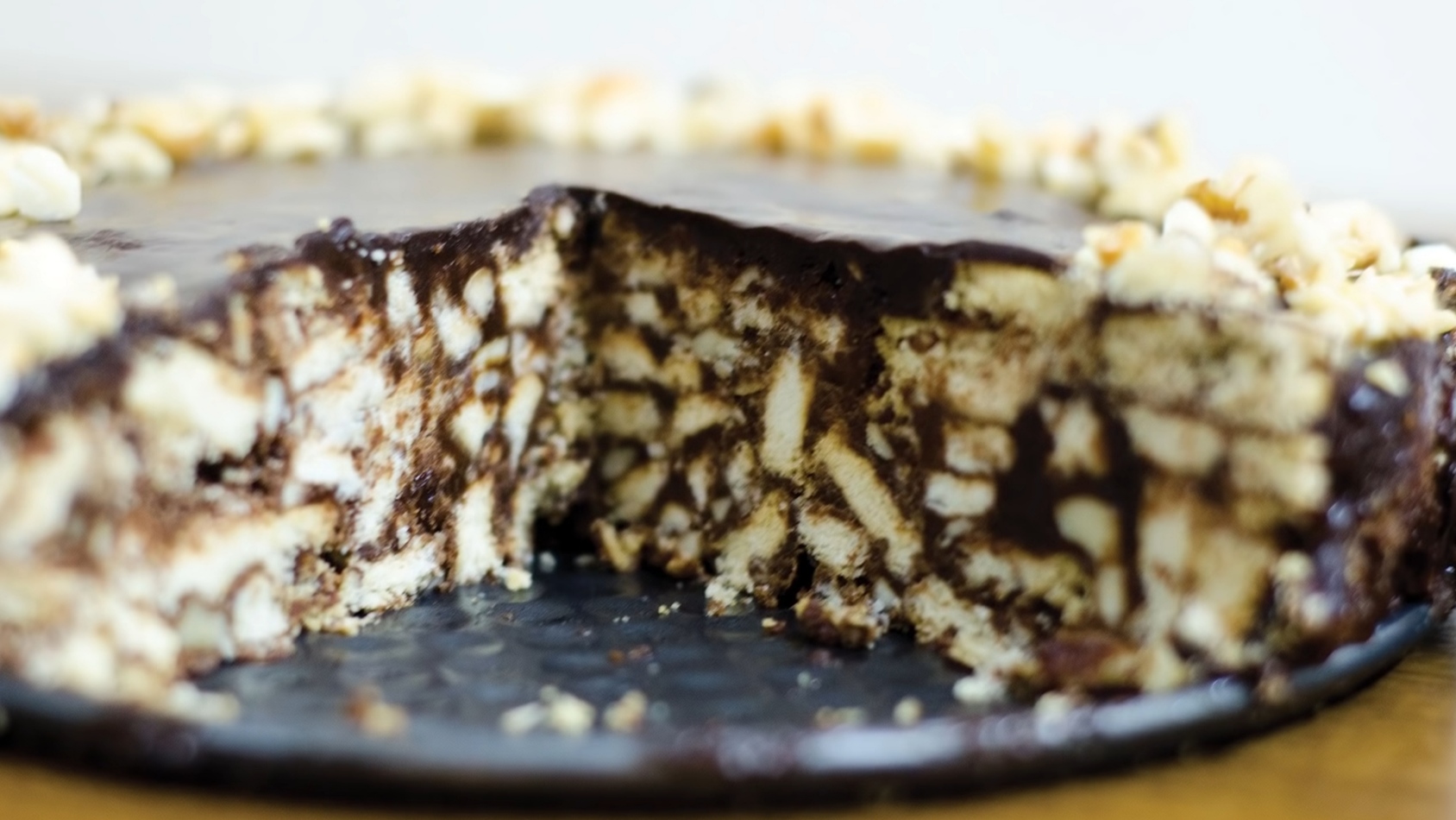Chocolate Biscuit Cake Recipe - Swasthi's Recipes