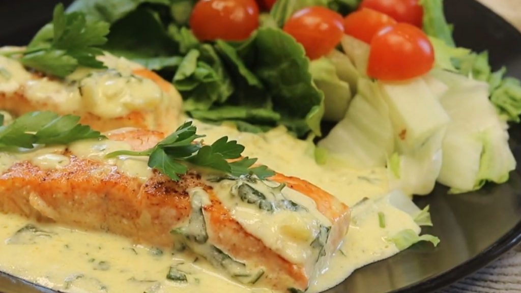 Pan Seared Salmon with Creamy Garlic Dijon Sauce Recipe