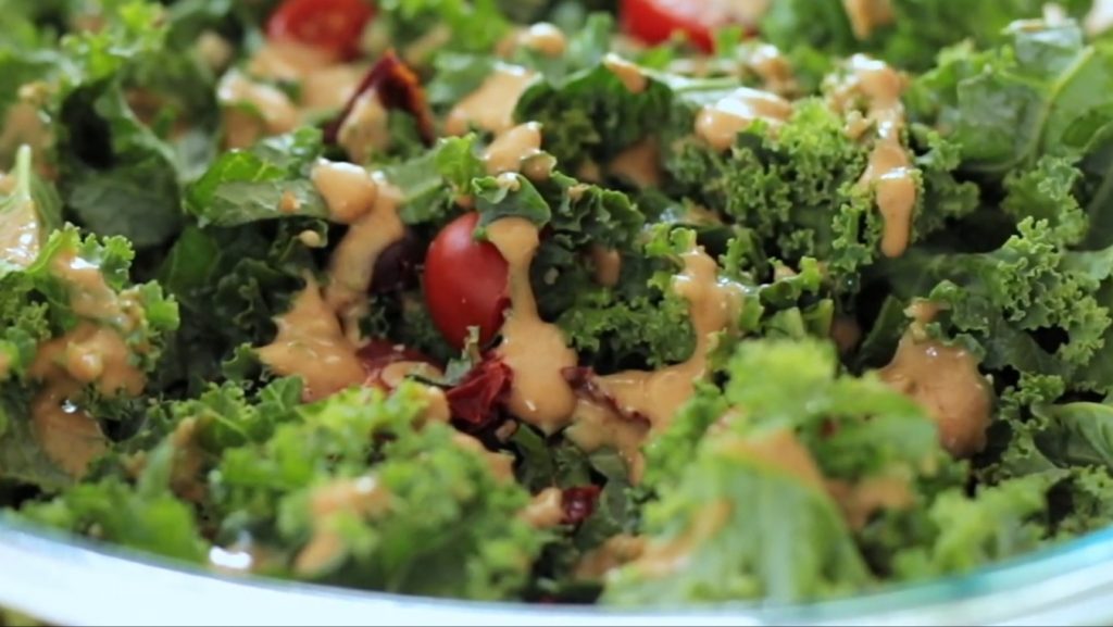 Raw Kale Salad with Creamy Tahini Dressing Recipe