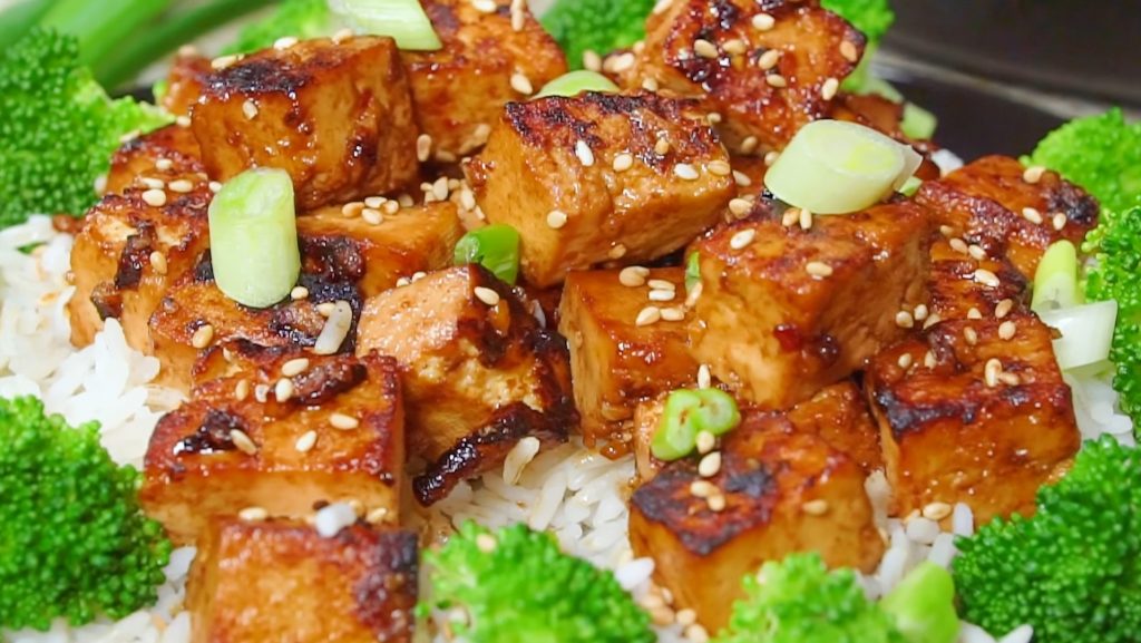 Roasted Tofu with Ginger Garlic Marinade Recipe