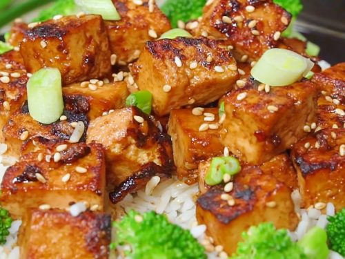 Roasted Tofu with Ginger Garlic Marinade Recipe