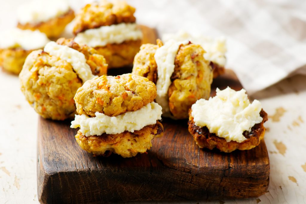 carrot cake cookies style rustic selective focus