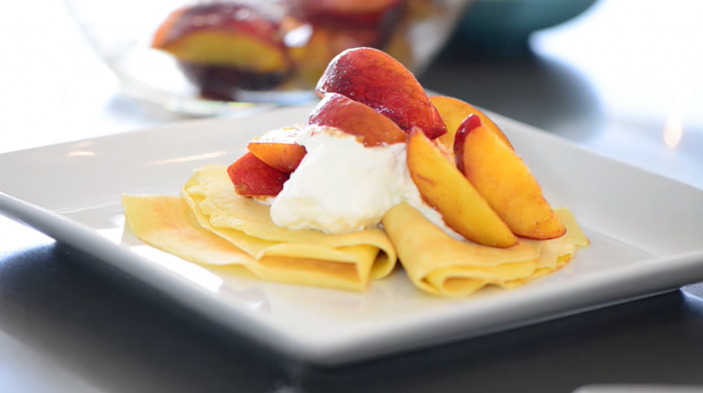 vanilla-bean-crepes-with-peaches-and-cream-recipe