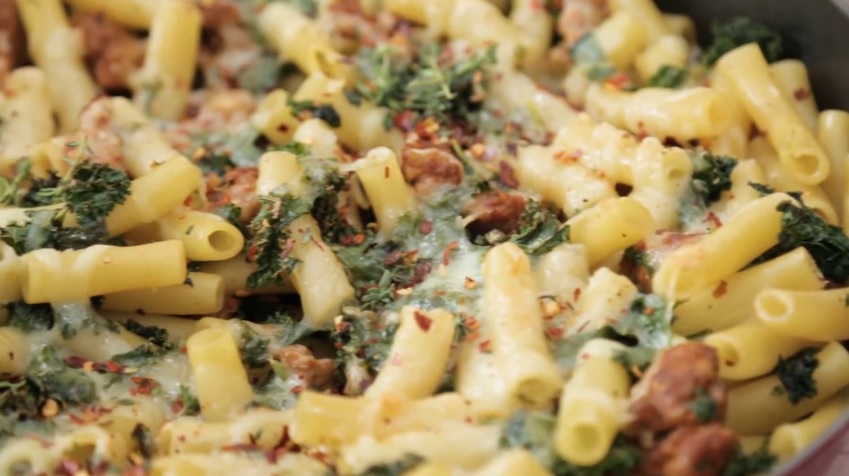 5-Ingredient Italian Sausage and Kale Baked Ziti Recipe
