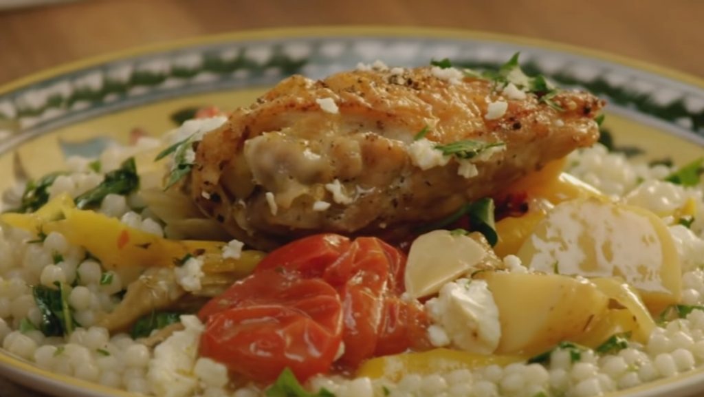 Chicken Thighs with Artichoke Hearts and Feta Cheese Recipe