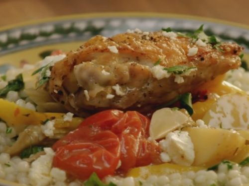 Chicken Thighs with Artichoke Hearts and Feta Cheese Recipe