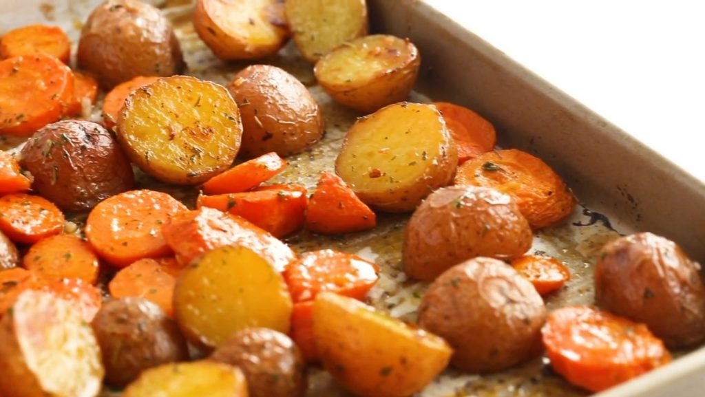 Roasted Potatoes and Carrots –