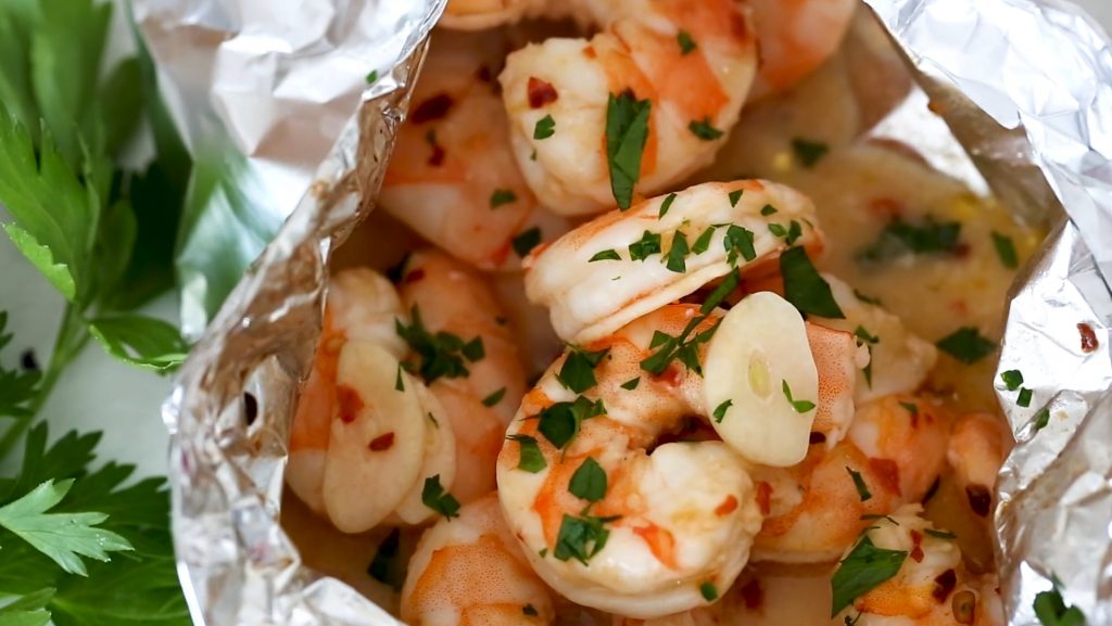 Shrimp Scampi Foil Packets Recipe