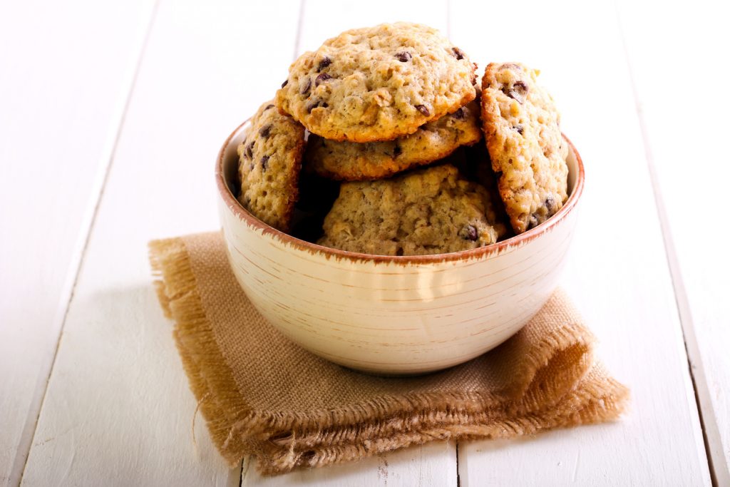 cowboy cookies in a bowl