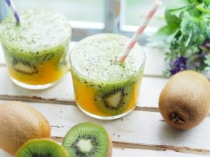 Kiwi Mango Lassi Smoothie Recipe, Indian vegan smoothie yogurt drink