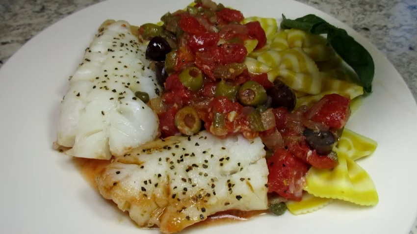 Broiled-Fish-with-Summer-Grape-Tomato-Sauce-Recipe