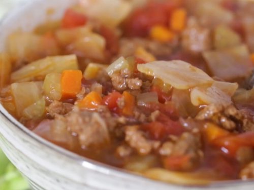 Chunky Beef, Cabbage and Tomato Soup (Instant Pot or Stove Top) Recipe