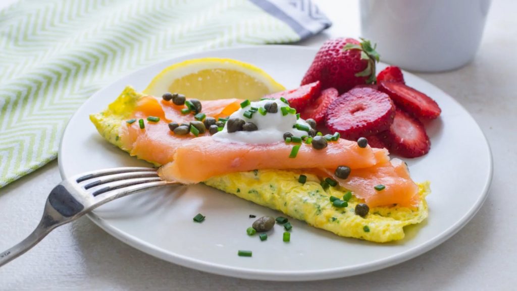 Goat Cheese Herb Omelet with Lox Recipe