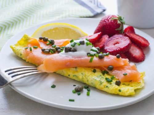 Goat Cheese Herb Omelet with Lox Recipe