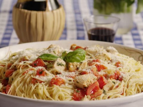 Grape Tomatoes and Sauteed Chicken Spaghetti Recipe