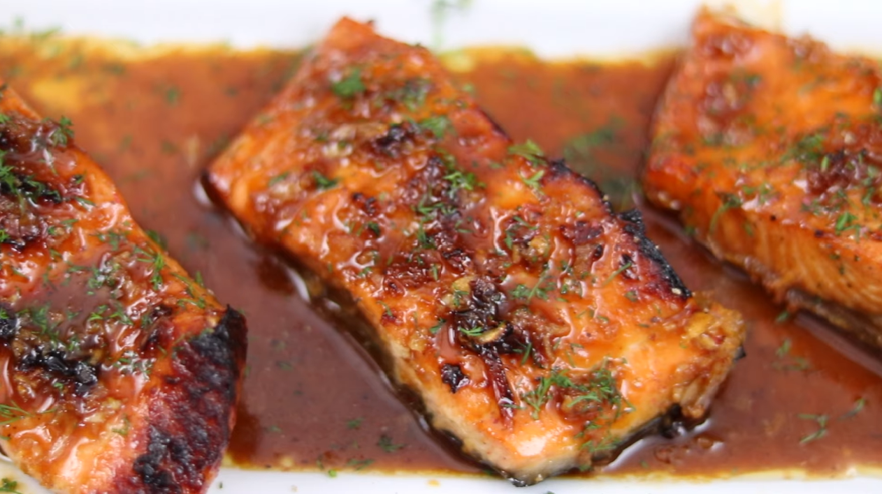 Air Fried Salmon With Maple Soy Glaze Recipe