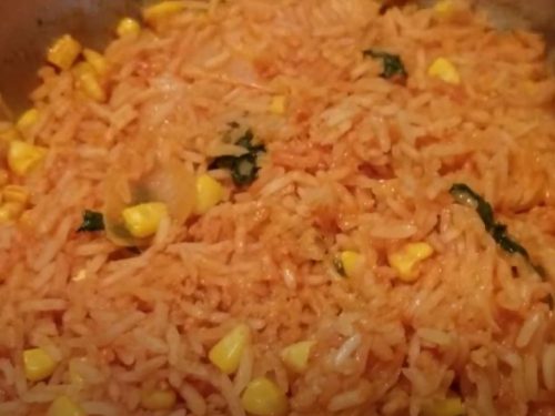 Corn and Rice With Tomato Sauce Recipe