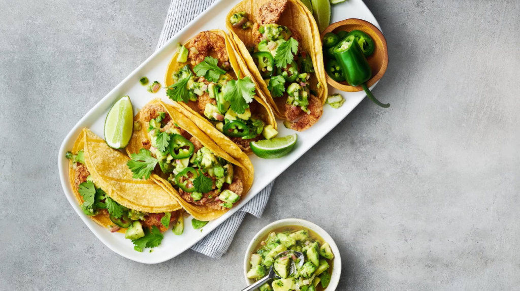 fried-shrimp-tacos-with-avocado-relish-recipe