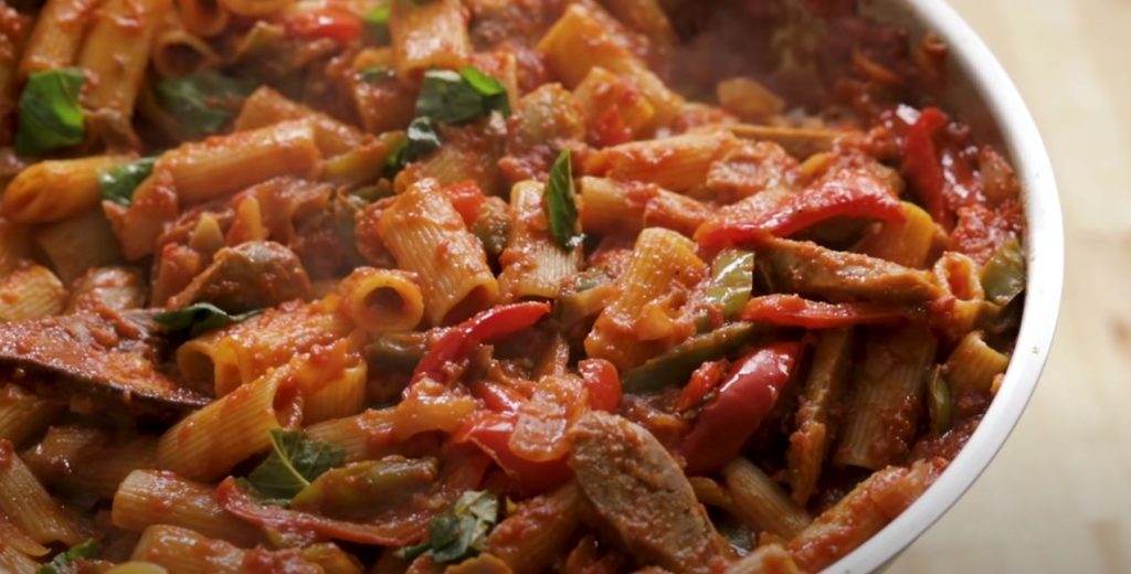 Italian Chicken Sausage, Peppers and Escarole Pasta Recipe