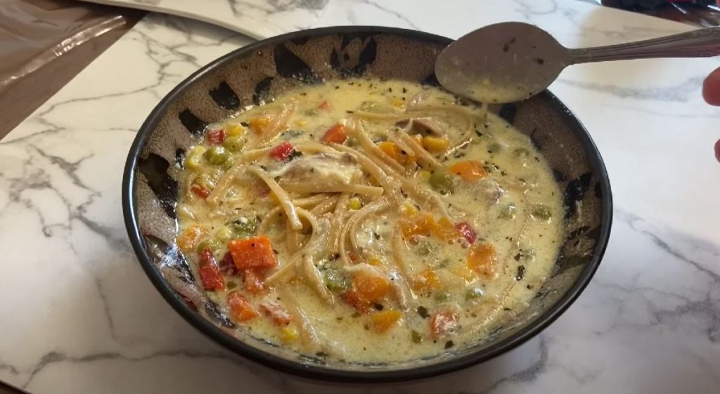 Lightened-Up Creamy Chicken Noodle Soup Recipe