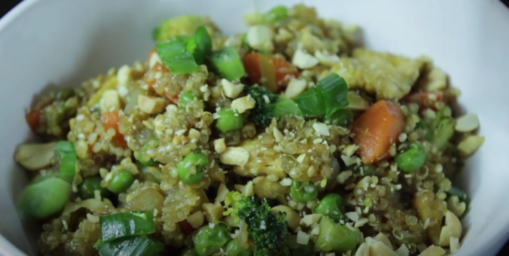 Marinated Tea Tofu and Broccoli with Quinoa Recipe