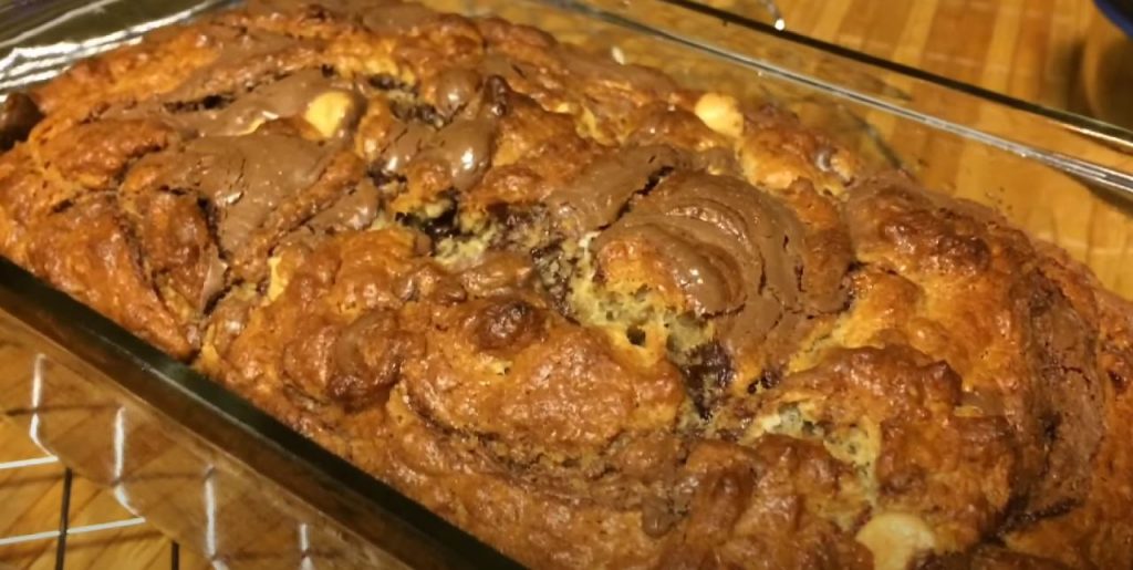 Nutella Swirl Peanut Butter Banana Bread Recipe