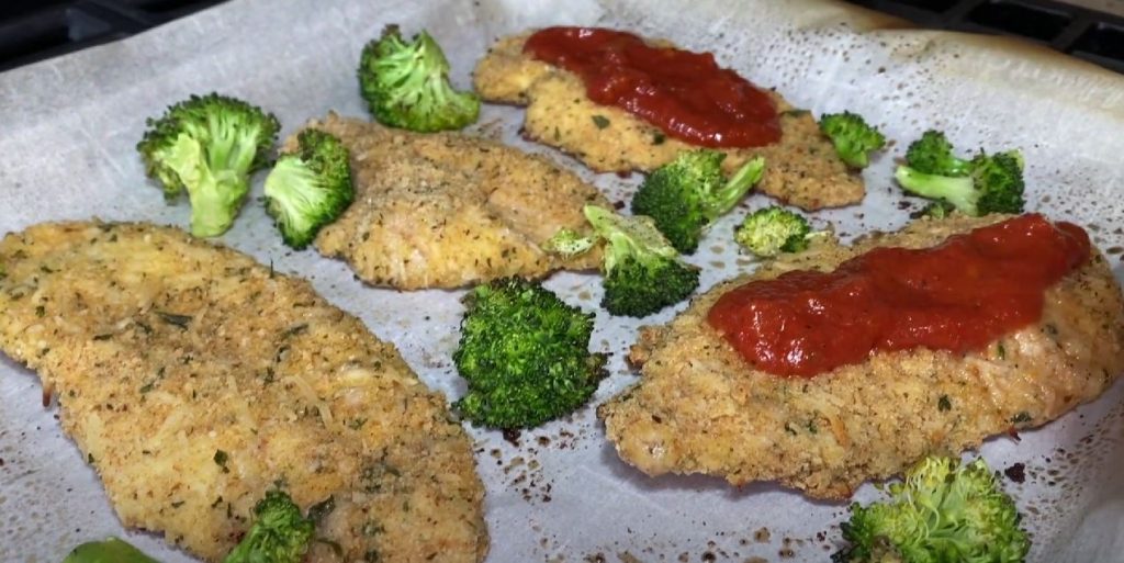 One Pan Parmesan-Crusted Chicken with Broccoli Recipe