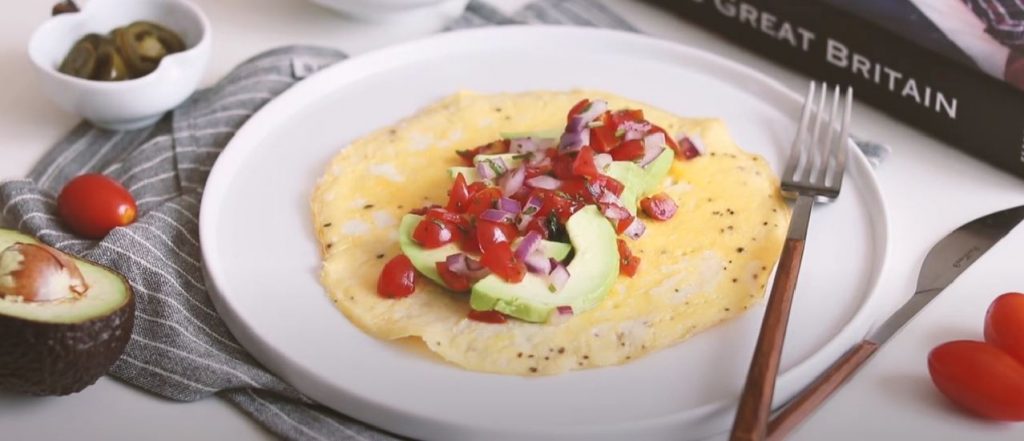 Open-Faced Omelet with Avocado and Pico de Gallo Recipe