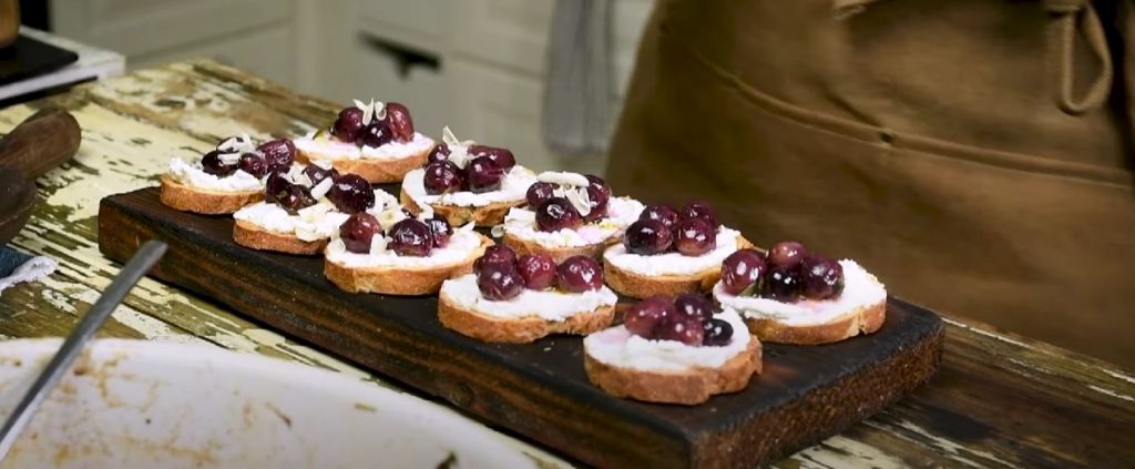 Roasted Grape Crostini with Brie Recipe