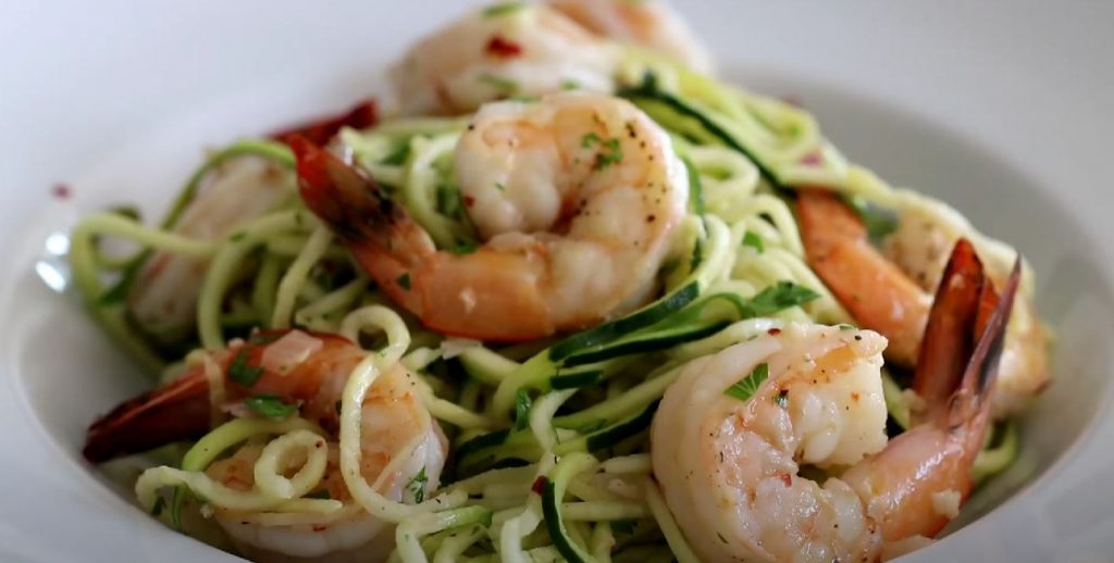 Shrimp Parmesan Sauce on Zucchini Noodles Recipe