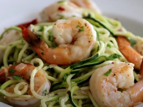 Shrimp Parmesan Sauce on Zucchini Noodles Recipe