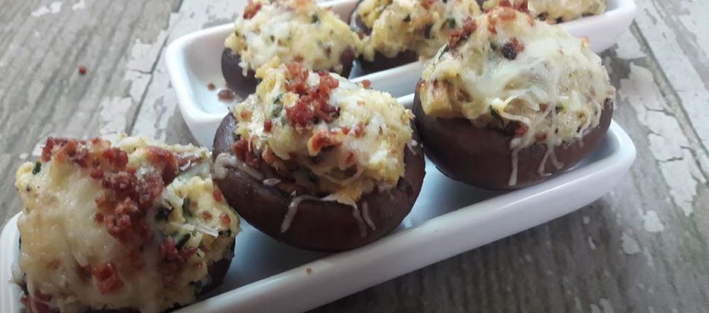 Spinach and Bacon Stuffed Mushrooms Recipe